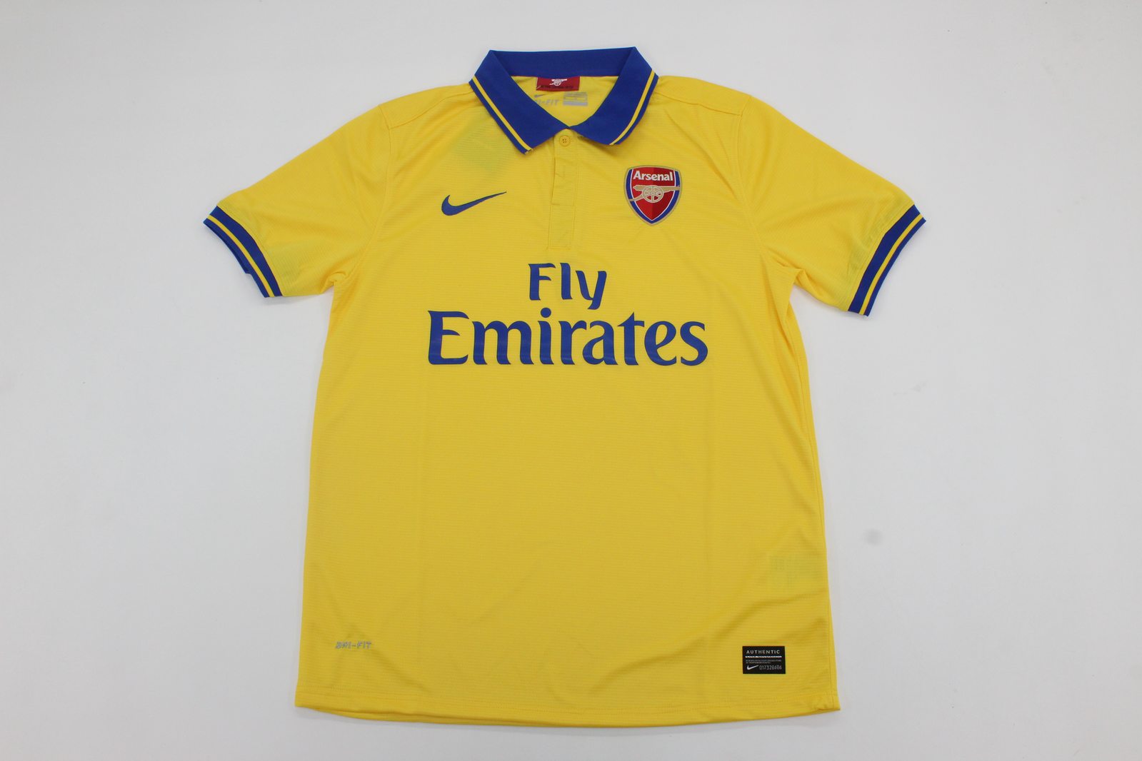 AAA Quality Arsenal 13/14 Away Yellow Soccer Jersey